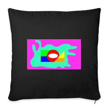 Geometric Color Block Collage Neon - Sofa pillowcase 17,3'' x 17,3'' (45 x 45 cm) - black - Front