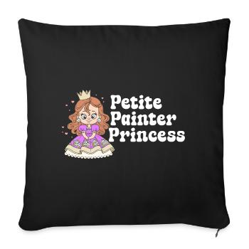 Funny Art Painter Petite Princess Drawing Gift - Sofa pillowcase 17,3'' x 17,3'' (45 x 45 cm) - black - Front