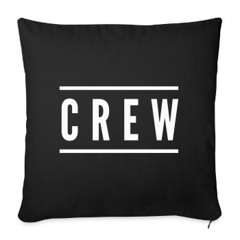 crew_linie- - Sofa pillowcase 17,3'' x 17,3'' (45 x 45 cm) - black - Front