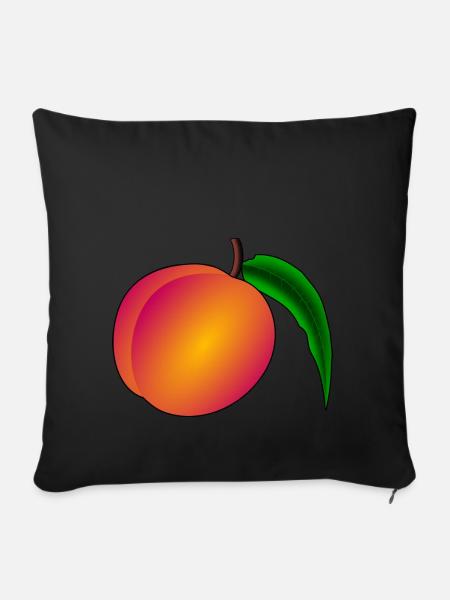 peach pfirsich veggie gemuese fruits16 - Sofakissenbezug 45 x 45 cm - Schwarz