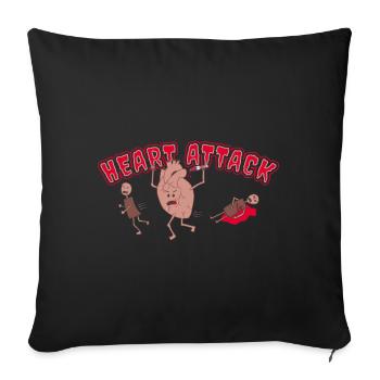 Heart Attack Gift - Sofa pillowcase 17,3'' x 17,3'' (45 x 45 cm) - black - Front