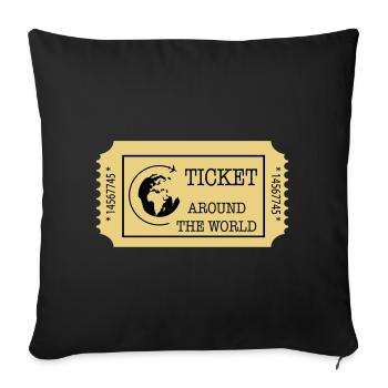 Around the World Ticket - Sofa pillowcase 17,3'' x 17,3'' (45 x 45 cm) - black - Front