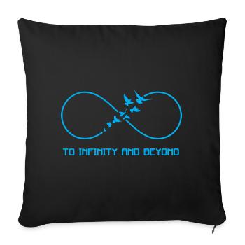 To infinity and much further - Sofa pillowcase 17,3'' x 17,3'' (45 x 45 cm) - black - Front
