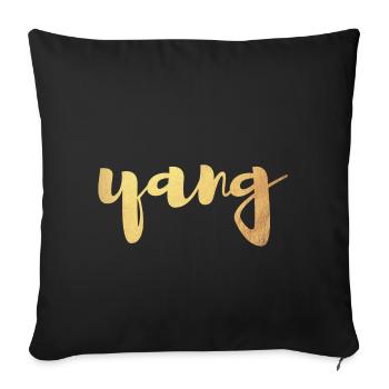 Yang (Yin and Yang) Gold Yoga Partner Look Love - Sofa pillowcase 17,3'' x 17,3'' (45 x 45 cm) - black - Front