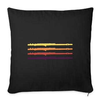 Flute retro gift - Sofa pillowcase 17,3'' x 17,3'' (45 x 45 cm) - black - Front