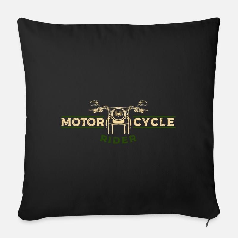 motorcycle - Sofa pillowcase 17,3'' x 17,3'' (45 x 45 cm) - black