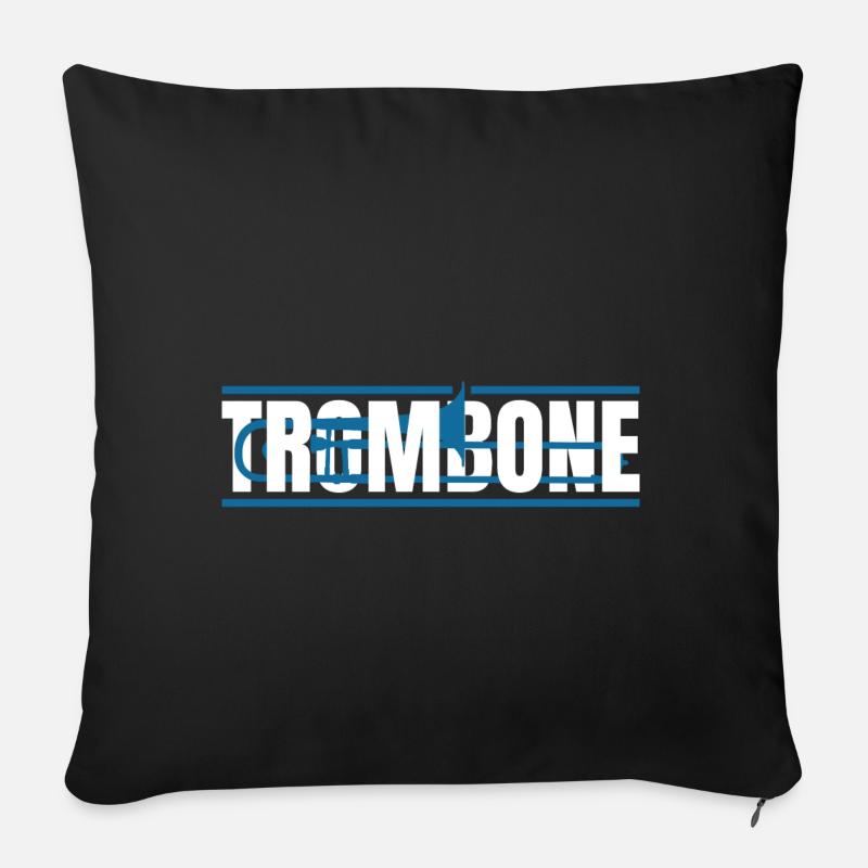 trombone - Sofa pillowcase 17,3'' x 17,3'' (45 x 45 cm) - black