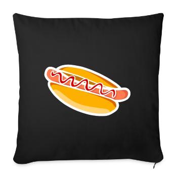 Hot dog - Sofa pillowcase 17,3'' x 17,3'' (45 x 45 cm) - black - Front