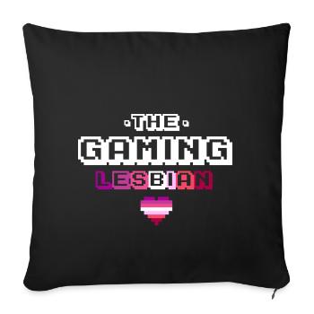 Geschenk Lesbe Gamerin lesbisch Gaming 8bit - Sofakissenbezug 45 x 45 cm - Schwarz - Vorne