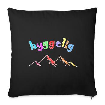 Hyggelig, Hygge montagnes colorées - Housse de coussin décorative 45 x 45 cm - noir - Devant