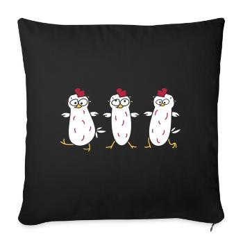 Crazy Chicken - Sofa pillowcase 17,3'' x 17,3'' (45 x 45 cm) - black - Front