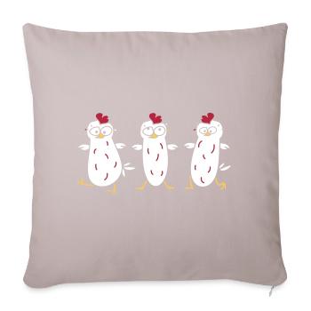 Crazy Chicken - Housse de coussin décorative 45 x 45 cm - taupe clair - Devant