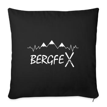Bergfex - mountains hiking winter sports EKG heartbeat - Sofa pillowcase 17,3'' x 17,3'' (45 x 45 cm) - black - Front