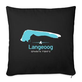 Langeoog | Carte de conception - Housse de coussin décorative 45 x 45 cm - noir - Devant