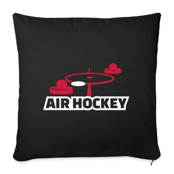 Air hockey - Sofa pillowcase 17,3'' x 17,3'' (45 x 45 cm) - black - Front