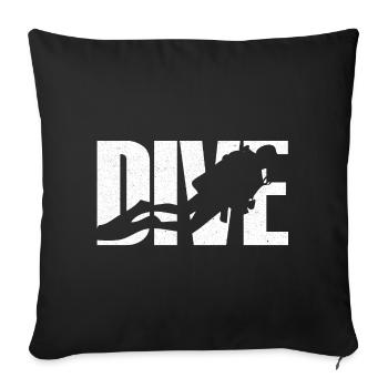 Diving diver - Sofa pillowcase 17,3'' x 17,3'' (45 x 45 cm) - black - Front