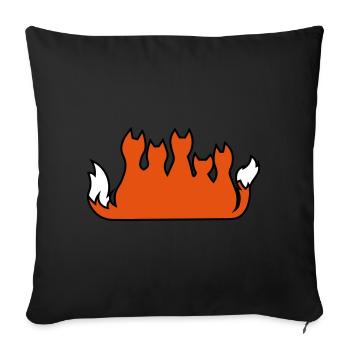 Fox family fox family famille de renard - Sofa pillowcase 17,3'' x 17,3'' (45 x 45 cm) - black - Front