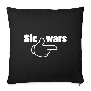 Sie wars Partnershirt Geschwister Zwillinge - Sofakissenbezug 45 x 45 cm - Schwarz - Vorne