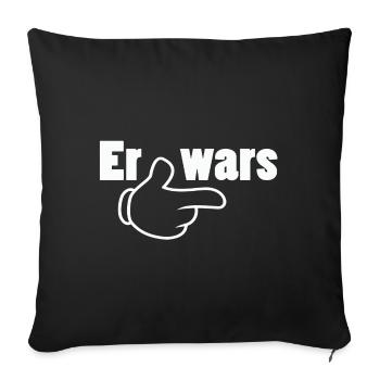 Er wars Partnershirt Geschwister Zwillinge - Sofakissenbezug 45 x 45 cm - Schwarz - Vorne