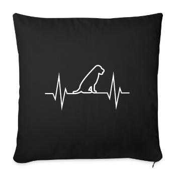 Mignon labrador pouls cardiaque - Housse de coussin décorative 45 x 45 cm - noir - Devant