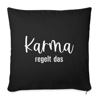 Karma regelt das - Sofakissenbezug 45 x 45 cm - Schwarz - Vorne
