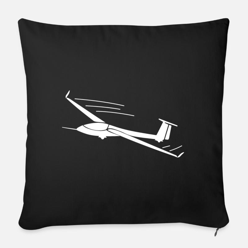 Segelflugzeug Segelflieger Geschenkideen - Sofakissenbezug 45 x 45 cm - Schwarz