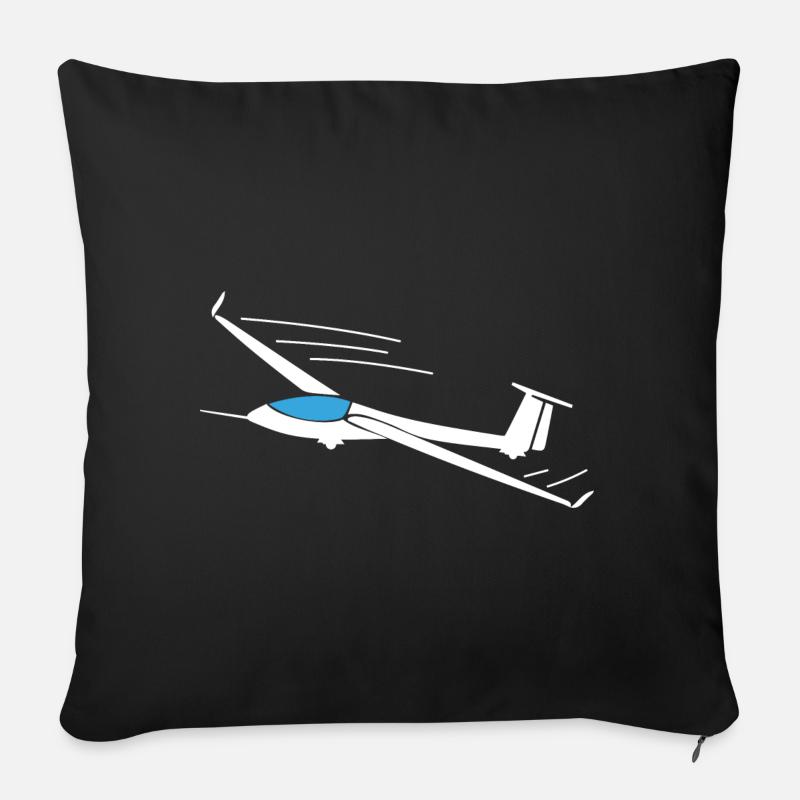 Segelflugzeug Segelflieger Geschenkideen - Sofakissenbezug 45 x 45 cm - Schwarz