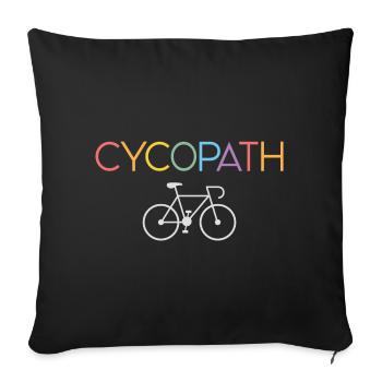 Geschenke für Radfahrer – Cycopath - Sofakissenbezug 45 x 45 cm - Schwarz - Vorne