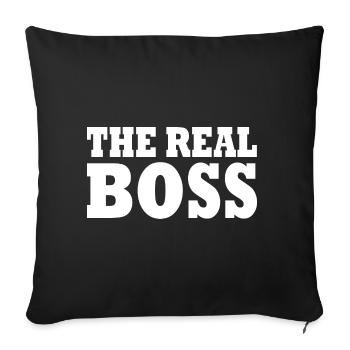 The real boss - Housse de coussin décorative 45 x 45 cm - noir - Devant