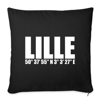 Lille Coordinates - Sofa pillowcase 17,3'' x 17,3'' (45 x 45 cm) - black - Front