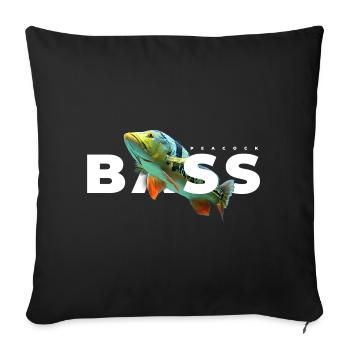 Pfauenbarsch Monster Fischhüter - Sofakissenbezug 45 x 45 cm - Schwarz - Vorne