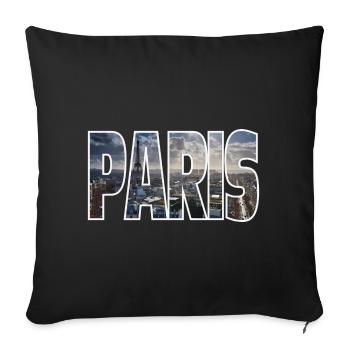 Paris - Housse de coussin décorative 45 x 45 cm - noir - Devant