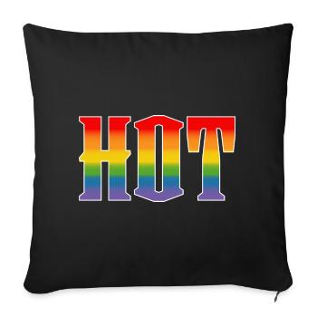Rainbow text Hot LGBT lgbtqi queer - Sofa pillowcase 17,3'' x 17,3'' (45 x 45 cm) - black - Front