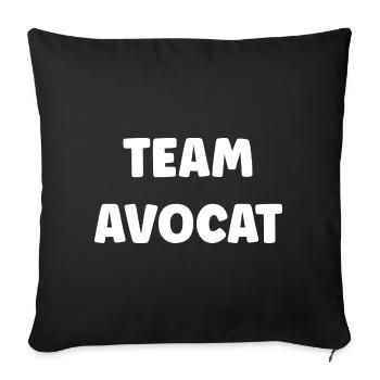 team avocat - Housse de coussin décorative 45 x 45 cm - noir - Devant