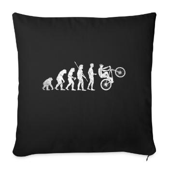 Evolution Mountainbiker - MTB Mountainbike - Sofakissenbezug 45 x 45 cm - Schwarz - Vorne