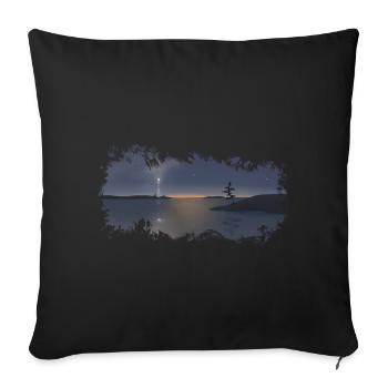 Meer und Land. Westküste bei Sonnenuntergang. - Sofakissenbezug 45 x 45 cm - Schwarz - Vorne