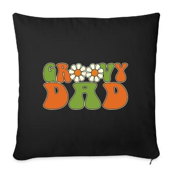 Retro Groovy Dad Matching Family Baby Shower - Housse de coussin décorative 45 x 45 cm - noir - Devant