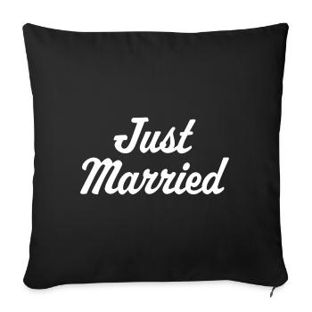 Just Married - Sofa pillowcase 17,3'' x 17,3'' (45 x 45 cm) - black - Front