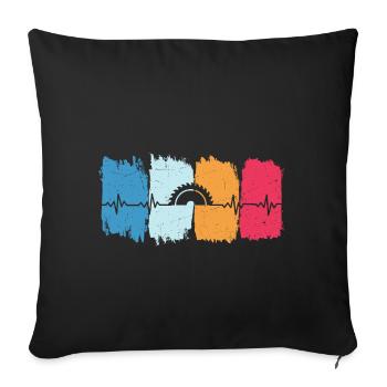 Charpentier Sawtooth Retro Heartbeat Saw Blade - Housse de coussin décorative 45 x 45 cm - noir - Devant