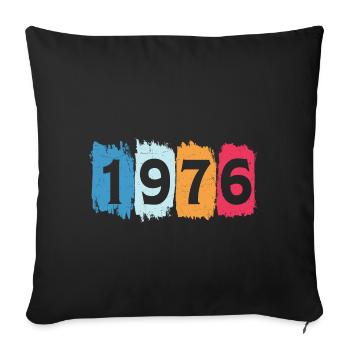 Retro 1976 t-shirt 76 vintage 1976 - Sofa pillowcase 17,3'' x 17,3'' (45 x 45 cm) - black - Front