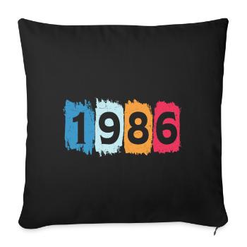 Retro 1986 t-shirt 86 vintage 1986 - Sofa pillowcase 17,3'' x 17,3'' (45 x 45 cm) - black - Front