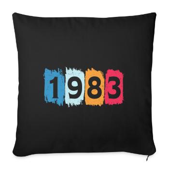 Retro 1983 t-shirt 83 vintage 1983 - Sofa pillowcase 17,3'' x 17,3'' (45 x 45 cm) - black - Front