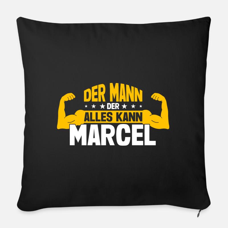 Marcel Der Mann Der Alles Kann Vorname Marcel - Sofakissenbezug 45 x 45 cm - Schwarz