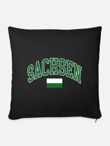 Sachsen Flagge - Sofakissenbezug 45 x 45 cm - Schwarz