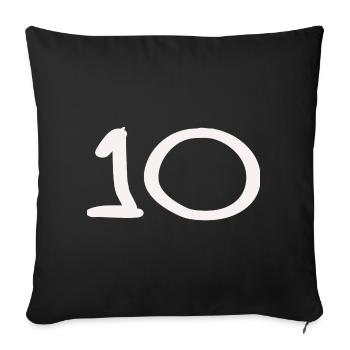 10. 10 ANS. 10e ANNIVERSAIRE. ANNIVERSAIRE 10 ANS. - Housse de coussin décorative 45 x 45 cm - noir - Devant