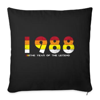 Millésime 1988 - L’année de la légende - Rétro 36 - Housse de coussin décorative 45 x 45 cm - noir - Devant