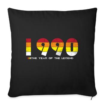 Vintage 1990 - The Year of the Legend - Retro 34 - Sofa pillowcase 17,3'' x 17,3'' (45 x 45 cm) - black - Front