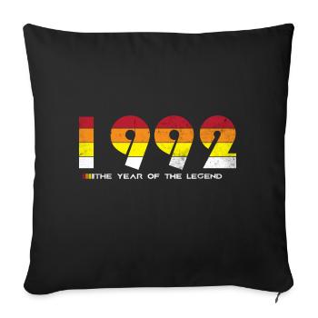 Millésime 1992 - L’année de la légende - Rétro 32 - Housse de coussin décorative 45 x 45 cm - noir - Devant
