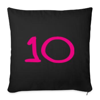 10. 10 YEARS. 10th ANNIVERSARY. 10 YEAR ANNIVERSARY. - Sofa pillowcase 17,3'' x 17,3'' (45 x 45 cm) - black - Front