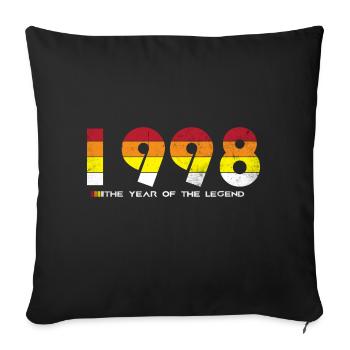 Millésime 1998 - L’Année de la Légende - Rétro 26 - Housse de coussin décorative 45 x 45 cm - noir - Devant